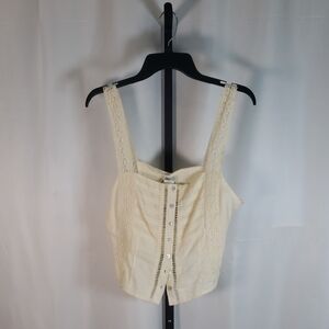 Bila77 Cream Milkmaid Lace‎ Corset Top SZ M - NWT